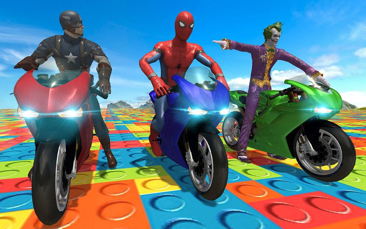Super Heroes Downhill Stunts Racing screenshot